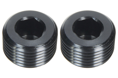 Fitting - Plug - 1/4 in NPT - Allen Head - Aluminum - Black Anodized - Pair