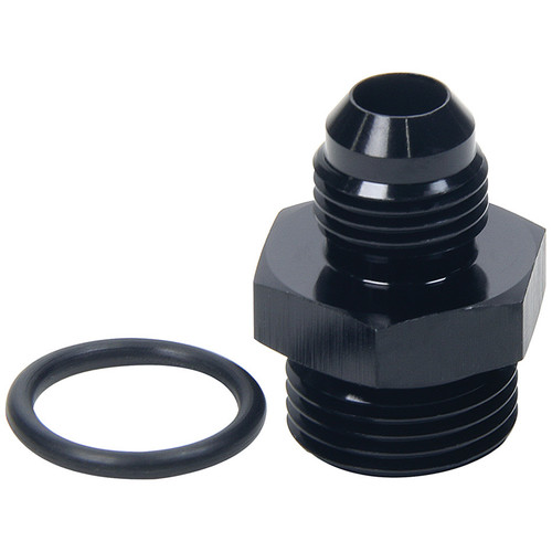 Fitting - Adapter - Straight - 6 AN Male to 8 AN Male O-Ring - Aluminum - Black Anodized - Each