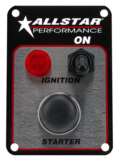 Switch Panel - Dash Mount - 2.625 x 3.75 in - 1 Toggle / 1 Momentary Button - Indicator Light - Kit