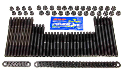 Cylinder Head Stud Kit - 12 Point Nuts - Chromoly - Black Oxide - Aftermarket Head - Small Block Chevy - Kit