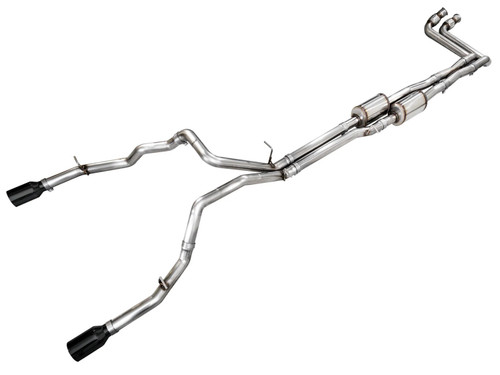 Exhaust System - OFG Edition - Cat-Back - 3 in Diameter - Dual Rear Exit - 5 in Black Tips - Stainless - Natural - Mopar Hurricane - Ram Fullsize Truck 2025-26 - Kit