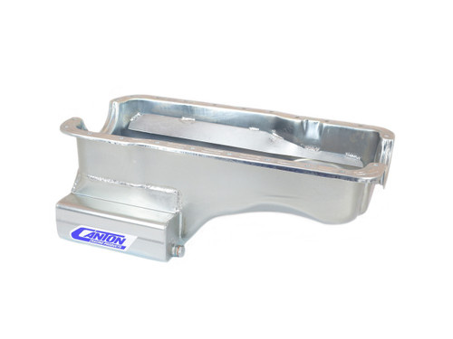 Engine Oil Pan - Street / Strip / Road Race - Front Sump - 7 qt - 8 in Deep - Steel - Cadmium - Small Block Ford - Each