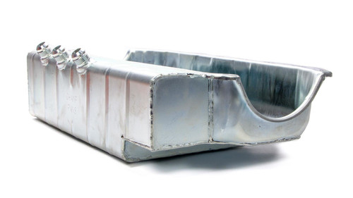 Engine Oil Pan - Pro Series - Dry Sump - 5.125 in Deep - Three 12 AN Male Passenger Side Pickups - Steel - Zinc Plated - 2-Piece Seal - Small Block Chevy - Each