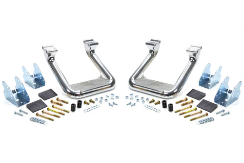 Step Bars - Hoop II - Mount Kit Included - Aluminum - Polished - Various Applications - Pair