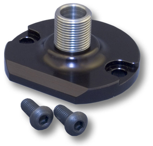 Oil Filter Adapter - Bypass Eliminator - Aluminum - Black Anodized - Chevy V8 - Each