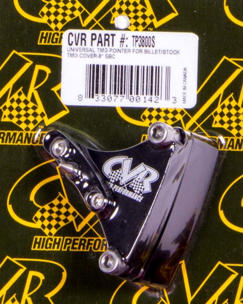 Timing Pointer - Adjustable - Stainless Hardware - Aluminum - Black Anodized - 8 in OD Balancer - Small Block Chevy - Each