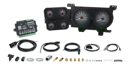 Gauge Kit - VHX Series - Analog - Fuel / Oil Pressure / Speedometer / Tachometer / Voltmeter / Water Temperature - Black Face - GM Fullsize Truck 1973-87 - Kit