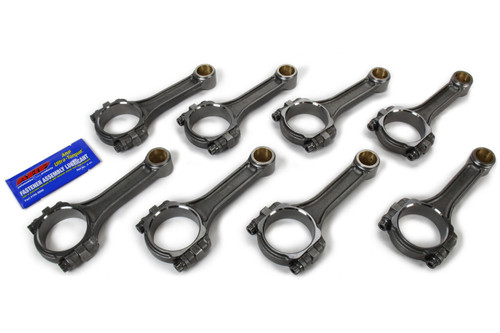 Connecting Rod - SIR - I Beam - 5.700 in Long - Bushed - 3/8 in Cap Screws - 8740 Bolt - Forged - Steel - Small Block Chevy - Set of 8