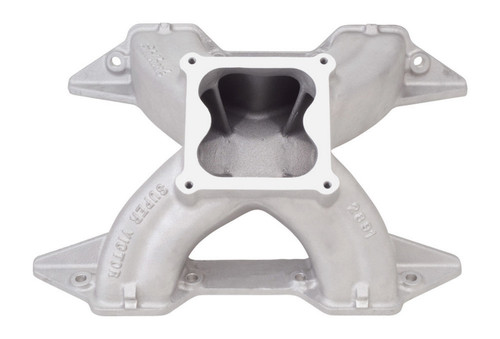 Intake Manifold - Super Victor 440 - Dominator Flange - Single Plane - Aluminum - Natural - Mopar RB-Series - Each