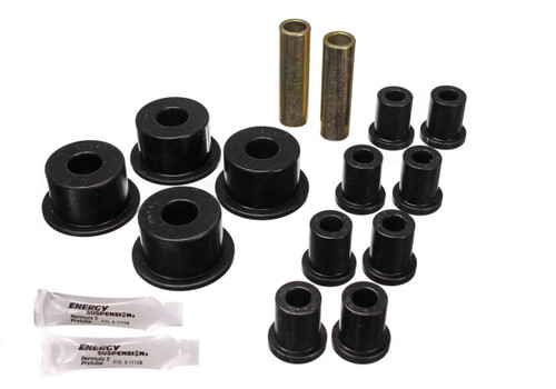 Leaf Spring Bushing Kit - Hyper-Flex - Rear - Polyurethane / Steel - Black / Cadmium - Mopar B-Body / E-Body 1965-74 - Kit