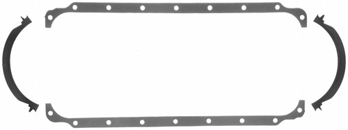 Oil Pan Gasket - 0.094 in Thick - Multi-Piece - Rubber Coated Fiber - Small Block Mopar - Kit