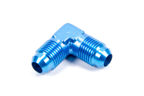 Fitting - Adapter - 90 Degree - 6 AN Male to 6 AN Male - Aluminum - Blue Anodized - Each