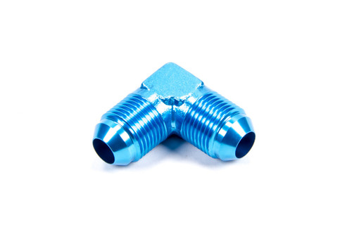 Fitting - Adapter - 90 Degree - 8 AN Male to 8 AN Male - Aluminum - Blue Anodized - Each