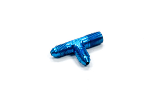 Fitting - Adapter Tee - 1/8 in NPT Male x 3 AN Male x 3 AN Male - Aluminum - Blue Anodized - Each
