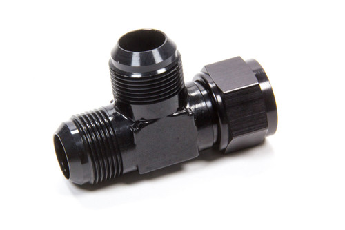 Fitting - Adapter Tee - 16 AN Female Swivel x 16 AN Male x 16 AN Male - Aluminum - Black Anodized - Each
