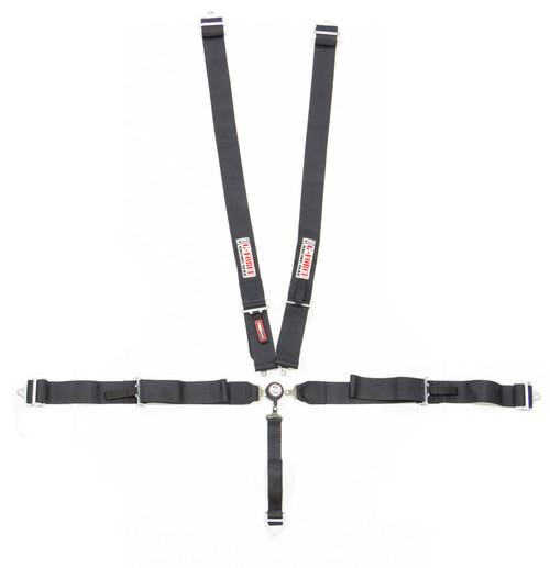Harness - 5 Point - Camlock - SFI 16.1 - Pull Up Adjust - Bolt-In / Wrap Around - Individual Harness - Black - Kit