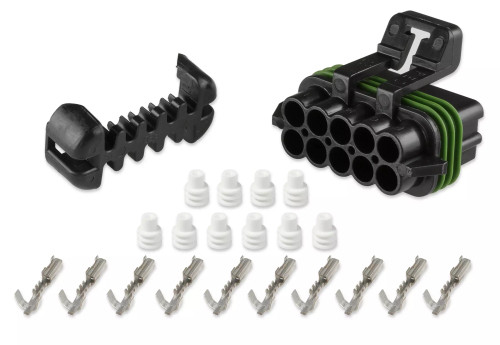 Electrical Connector - 10 Pin - Female - Plastic - Black - Kit