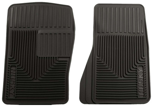 Floor Mat - Heavy Duty - Front - Rubber - Black / Textured - Various Applications - Pair
