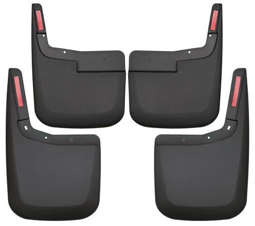 Mud Flap - Mud Guards - Front / Rear - Plastic - Black / Textured - Ford Fullsize Truck 2015-18 - Kit
