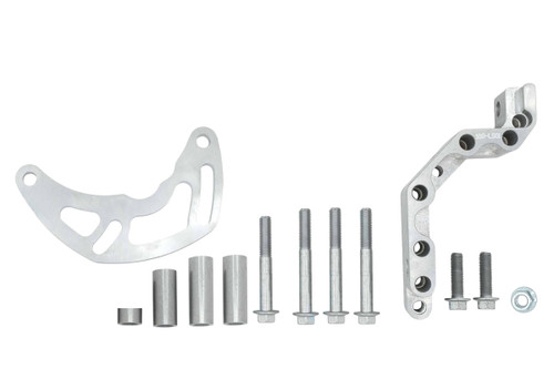 Alternator Bracket - Passenger Side - Low Mount - Block Mount - Aluminum - Natural - Electric Water Pump - GM LS-Series - Kit
