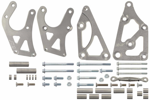 Alternator Bracket - Passenger Side - Upper / Lower - Head Mount - Aluminum - Natural - GM LS-Series - Kit