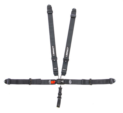 Harness - Racer Series - 5 Point - Latch and Link - SFI 16.1 - Pull Up Adjust - Bolt-In / Wrap Around - Individual Harness - Black - Kit