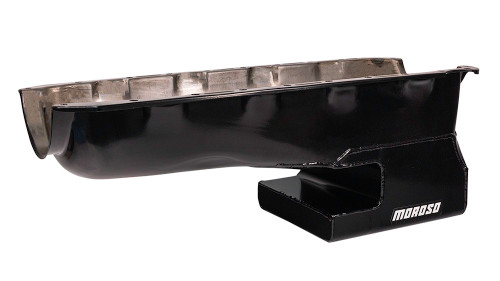 Engine Oil Pan - Street / Strip - Rear Sump - 7 qt - 9 in Deep - Steel - Black Powder Coat - 2-Piece Seal - Big Block Chevy - Each