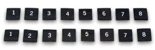 Shrink Sleeve Tubing - Numbered 1-8 - Black - Spark Plug Wire - Set of 16