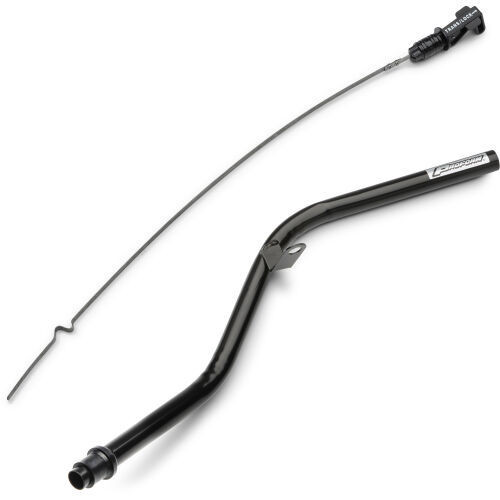 Transmission Dipstick - Locking - Bellhousing Mount - Solid Tube - Steel - Black Paint - Ford C6 - Each