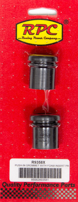 Breather Grommet - Baffled - 1 in ID - 1.25 in OD - 1.4 in Thick - Rubber - Black - Pair