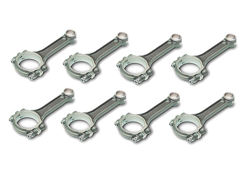 Connecting Rod - Pro Stock - I Beam - 5.700 in Long - Press Fit - 3/8 in Cap Screws - 8740 Bolt - Forged - Steel - Small Block Chevy - Set of 8