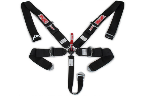 Harness - 5 Point - Camlock - SFI 16.1 - Pull Down Adjust - Bolt-In / Wrap Around - Individual Harness - Black - Kit