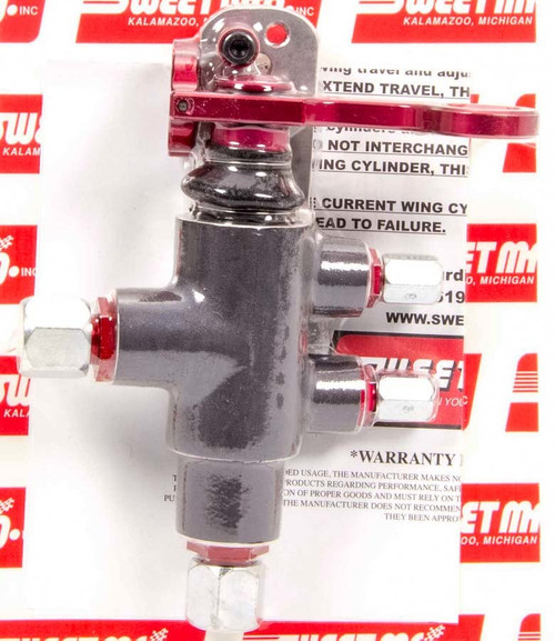 Wing Valve - Hydraulic Adjustment - Black / Red Finish - Sprint Car - Each
