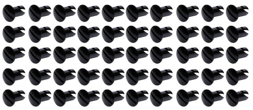 Quick Turn Fastener - Oval Head - Slotted - 7/16 x 0.550 in Body - Aluminum - Black Anodized - Set of 50