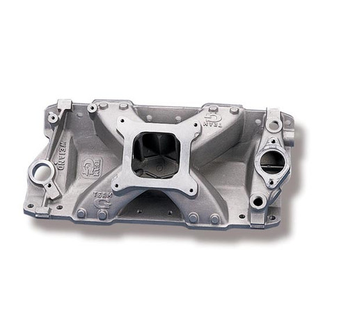Intake Manifold - Team G - Square Bore - Single Plane - Aluminum - Natural - Small Block Chevy - Each