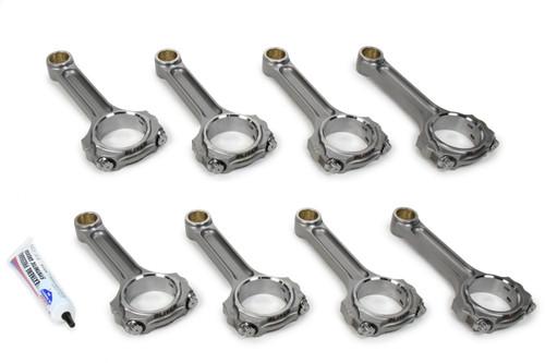 Connecting Rod - Ultra Light - I Beam - 6.200 in Long - Bushed - 7/16 in Cap Screws - Forged - Steel - Small Block Chevy - Set of 8
