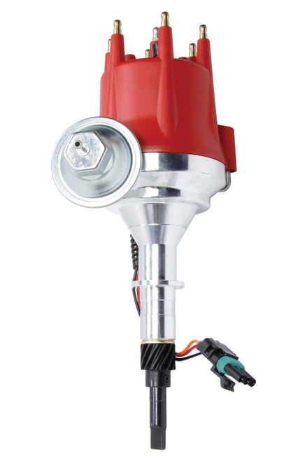 Distributor - Street / Strip - Magnetic Pickup - Vacuum Advance - HEI Style Terminal - Red - Jeep Inline-6 - Each