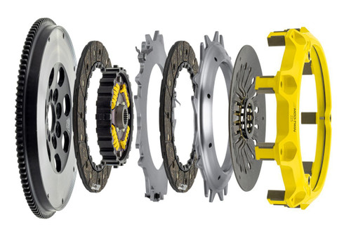 Clutch Kit - Twin 225 Extreme - Dual Disc - SFI 1.2 - 8.8 in Diameter - 1 in x 23 Spline - Sprung Hub - Organic - Flywheel Included - Mitsubishi Lancer 2008-15 - Kit