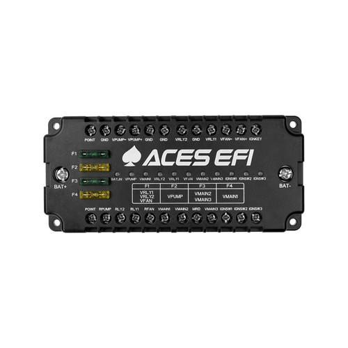 Power Distribution Module - Aces EFI - 4 Channel - 20 / 30 / 20 / 30 amps - Plastic - Black - Each