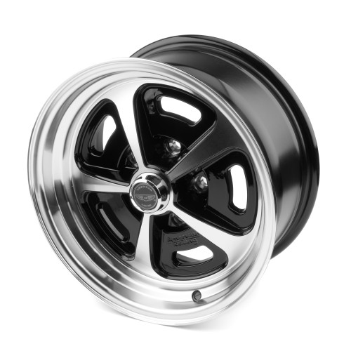 Wheel - 500 Mono Cast - 15 x 7 in - 4.000 in Backspace - 5 x 4.75 in Bolt Pattern - Aluminum - Black Paint / Machined Center - Machined Lip - Each