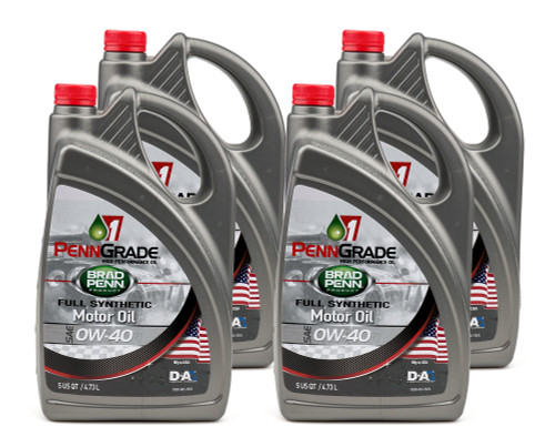 Motor Oil - PennGrade 1 - High Zinc - 0W40 - Synthetic - 5 qt Jug - Set of 4