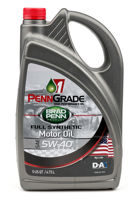 Motor Oil - PennGrade 1 - High Zinc - 5W40 - Synthetic - 5 qt Jug - Each