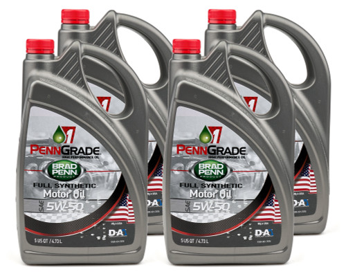 Motor Oil - PennGrade 1 - High Zinc - 5W50 - Synthetic - 5 qt Jug - Set of 4