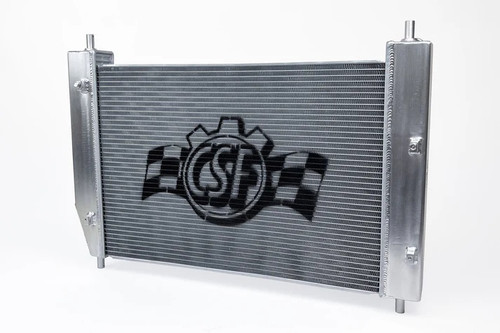 Radiator - 23.38 in W x 16.5 in H x 2.04 in D - Single Pass - Driver Side Inlet - Passenger Side Outlet - Aluminum - Polished - Chevy Corvette 2005-13 - Each