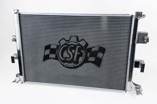 Radiator - 26.417 in W x 17.99 in H x 1.65 in D - Driver Side Inlet - Passenger Side Outlet - Aluminum - Polished - Ford Focus 2016-18 - Each