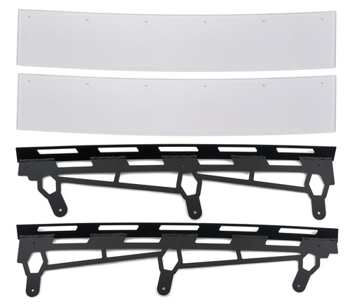 Spoiler - 64.5 x 6.5 in - 70 Degrees - 2-Piece - Polycarbonate Spoiler - Black Aluminum Brackets - ABC NextGen - Kit