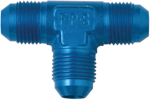 Fitting - Adapter Tee - 10 AN Male x 10 AN Male x 10 AN Male - Aluminum - Blue Anodized - Each