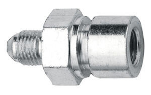 Fitting - Adapter - Straight - 3 AN Male to 10 mm x 1.0 Female Inverted Flare - Steel - Zinc Oxide - Hardline - Each