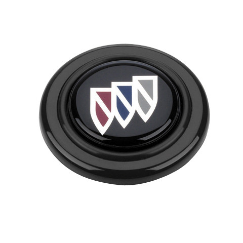 Horn Button - Black / Blue / Red / Silver / White Buick Logo - Plastic - Black - Grant Signature Series Wheels - Each
