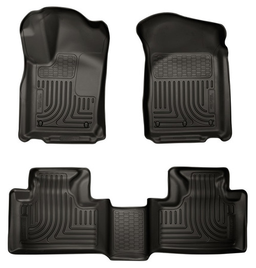 Floor Liner - WeatherBeater - Front / 2nd Row - Plastic - Black / Textured - Dodge Midsize SUV / Jeep Grand Cherokee 2011-14 - Kit